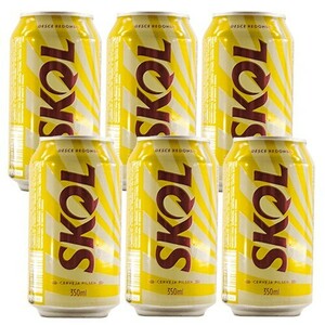 送料無料 スコール (SKOL) 缶ビール 350ml×6本