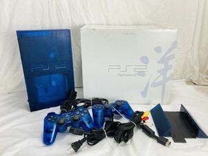 SONY ソニー PlayStation2 プレイステーション2 PS2 オーシャンブルー 元箱付 SCPH-37000 動作確認済み HY-240808136