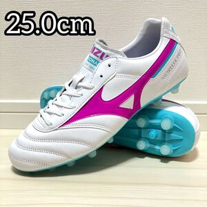 ★日本未発売★ MIZUNO ミズノ モレリア2 プロ AG 25.0cm 白 ピンク 水色 / MORELIA Ⅱ PRO AG サッカースパイク