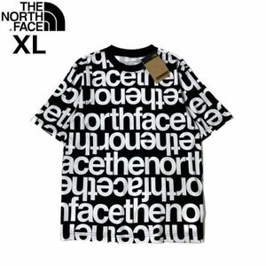 1円～!売切!【正規新品】THE NORTH FACE◆S/S ALL OVER PRINT BOX FIT TEE 半袖 Tシャツ US限定 登山 上質 男女兼用(XL)黒 総柄 180902-32