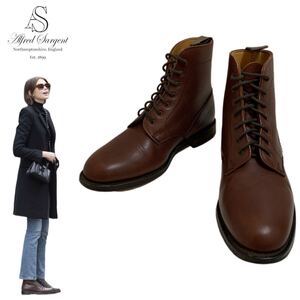 Alfred Sargent アルフレッドサージェント MADE IN ENGLAND イングランド製 レースアップレザーブーツ 5 1/2 ブラウン系 アーカイブ