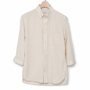 nonnative ノンネイティブ シアサッカー七分袖ボタンダウンシャツ BEIGE 2