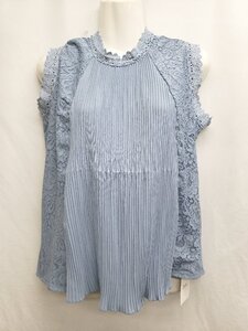 ◇ Θ　Φ GRL グレイル レース ノースリーブ ブラウス カットソー サイズM ブルー レディース P