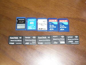 １円スタート！メモリ色々 10枚！SD メモリースティック 128MB ～ 16GB