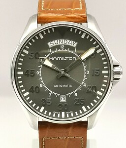 美品 HAMILTON ハミルトン H646150 カーキ パイロット 自動巻き 時計