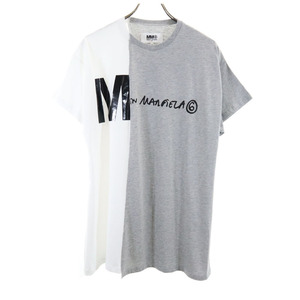 未使用 エムエムシックス 半袖 デザイン Tシャツ 10 グレー系 MM6 Martin Margiela タグ付き レディース