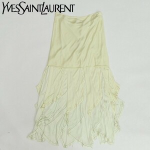 新品◆Yves Saint Laurent イヴサンローラン レーヨン デザイン スカート アイボリー M