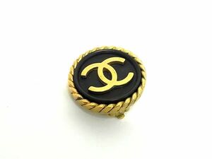 1円 ■美品■ CHANEL シャネル ココマーク 95P 片耳のみ クリップ式 イヤリング アクセサリー レディース ゴールド系×ブラック系 BI6145