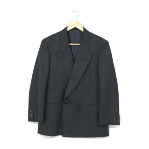 良好◆Yves Saint Laurent rive gauche イブサンローランリブゴーシュ ダブルブレスドジャケット A3◆ グレー ウール メンズ アウター