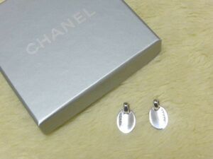 ☆送料無料☆CHANEL　シャネル 【Silver925】シルバー925　プレートタイプのピアス(USED)