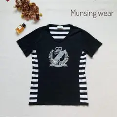 美品　Munsing wear　半袖Tシャツ　ボーダー　S