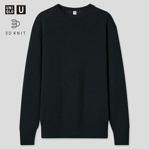 UNIQLO U（ユニクロ ルメール コラボ） 3Dクルーネックセーター Black オンライン限定XLサイズ 新品タグ付き 即完売商品 レア