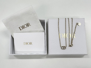 1円～★DIOR ディオール ロゴ CD CLAIR D LUNE ゴールド アクセサリー ラインストーン ネックレス 付属品あり 箱付き