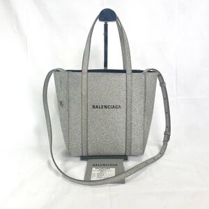 バレンシアガ　エブリデイトートバッグ　xxs ミニトート　シルバー　2way BALENCIAGA ハンドバッグ ショルダーバッグ