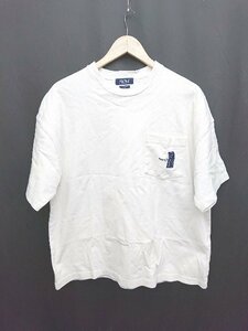 ◇ NAUTICA ノーティカ ロゴ刺繍 シンプル カジュアル 半袖 Tシャツ カットソー サイズS ホワイト メンズ P