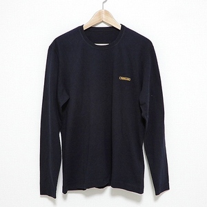 #apc パパス Papas Tシャツ 長袖 丸首 クルーネック ロゴ ワンポイント M 48 黒系 メンズ [853775]