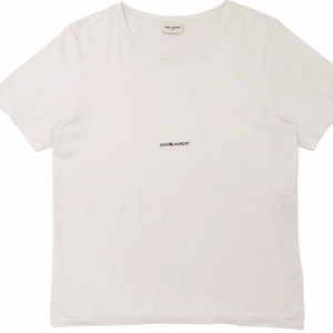 サンローラン パリ SAINT LAURENT PARIS クラシック ロゴ プリント Tシャツ カットソー 464572 YB2DQ 半袖 白 ホワイト L 1114 メンズ