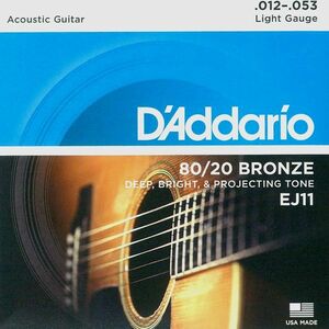 DAddario（ダダリオ）　アコースティックギター弦　ライト 80/20Bronze EJ11 ポイント消化 送料無料 買いだおれ