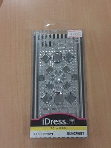 3【長031208-64(2)】新品 iPhone 5 iDress バックカバー クリスタル ストラップ穴付き