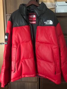 シュプリーム ノースフェイス NORTH FACE 17FW レザーダウンジャケット 国内品