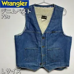 【レア美品】70年代 Wrangler ラングラー デニムベスト L相当