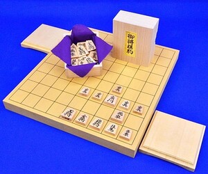 将棋セット　新かや1寸卓上将棋盤セット(将棋駒黄楊上彫駒)【囲碁将棋専門店の将碁屋】