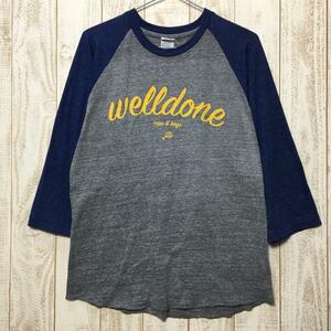 MENs L ウェルダン welldone オリジナル ラグラン Tシャツ 入手困難 ネイビー系