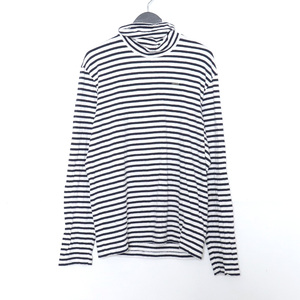 DSQUARED2 TURTLENECK STRIPED T-SHIRT Lサイズ ブラック × ホワイト S74GD0767 S23717 ディースクエアード タートルネック