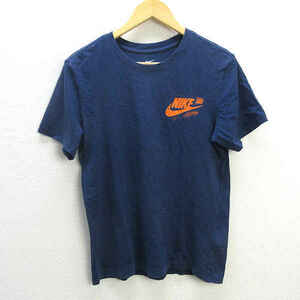 z■ナイキ/NIKE プリントTシャツ/CT6307【S】紺/men