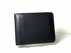 1034 1円 ■極美品■ LOUIS VUITTON ルイヴィトン M31112 タイガ ポルトフォイユ フロリン 二つ折り 財布 ウォレット ブラック系