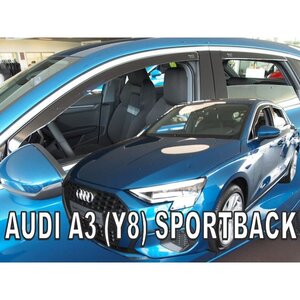 AUDI A3(GY):S.Back ドアバイザーF＆Rset【Team HEKO/ヘコ製】新品/アウディ/ダークスモーク/