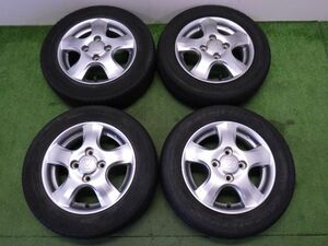 ★バモス ホビオ L HM3★4本 セット 155/65R13 ホンダ 純正 アルミ 100 4H 56mm 13インチ 4.00B +45 中古 タイヤ ホイール