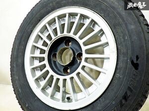 DUNLOP ダンロップ T-E 14インチ 5.5J +20 PCD 114.3 4H 4穴 タイヤ付 ホイール 1本 AE86 レビン トレノ サニトラ ハコスカ 旧車 棚33C