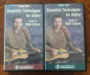 Essential Techniques for Dobro taught by Rob Ickes Homespun video 中古輸入教則VHSビデオ 2巻セット ドブロギター Tab譜付き