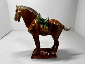 中国美術 唐三彩 馬 置物 旧家蔵出 工芸品 置物 オブジェ インテリア 骨董品 古美術品