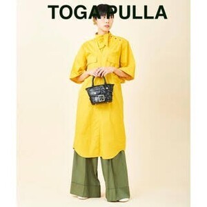 TOGA PULLAトーガプルラ Broad dress/ショートスリーブシャツワンピース マスタードイエロー 38