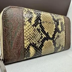 ✨極美品✨ETRO ペイズリー パイソン ラウンドファスナー 長財布 メタルロゴ