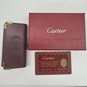 09yhR 未使用品 Cartier カルティエ キーケース 保証書 箱付き レザー 4連