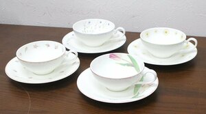 MIKASA カップ＆ソーサー Flowers Gallery of Little Garden 4種セット ミカサ 洋食器 ティーカップ コーヒーカップ 花柄 MY201