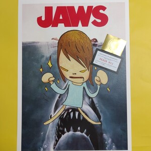 DEATH NYC 世界限定100枚 アートポスター　奈良美智　NARA YOSHITOMO サメ　鮫　JAWS　ジョーズ 現代アート　ストリートアート KAWAII Cute