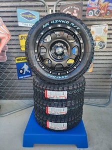 新品!MADBAHN　XR-910K　マットブラック系　14インチホイール＋　ナンカンFT-9　165/65R14 ホワイトレター　４本セット　オフロード風