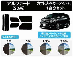 【ノーマルスモーク透過率3％】 トヨタ アルファード (20系 GGH20W/GGH25W/ANH20W/ANH25W/ATH20W) カット済みカーフィルム リアセット