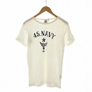 フォーティーファイブアールピーエム 45R 45rpm Tシャツ カットソー 半袖 プリント 2 M 白 ホワイト /NQ メンズ