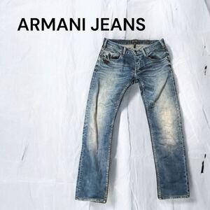 美品 ARMANI JEANS アルマーニジーンズ デニム スリム slim 31メンズ ブルー イーグル パンツ ジーンズ ジーパン デニムパンツ ストレッチ