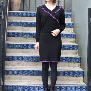 Christian Dior FRILL DESIGN WOOL SET UP SKIRT/クリスチャンディオールフリルデザインウールセットアップスカート