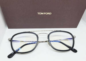 TOM FORD 正規品 ブルーライトカット付 BLUE BLOCK 眼鏡フレーム 伊達メガネ FT5677B-002 マットブラック ツーブリッチ トムフォード