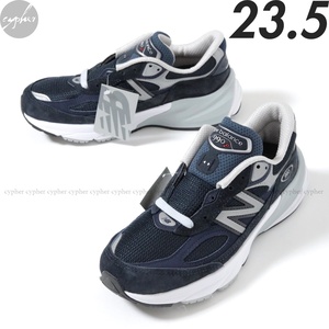 US6.5 23.5cm 新品 USA製 NEW BALANCE W990NV6 ネイビー ニューバランス W990 NV6 V6 レザー スニーカー 紺 アメリカ製 991 992 993 