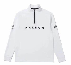 XL マルボンゴルフ MALBON GOLF 　ゴルフウエア　ジップ　ゴルフ　ホワイト　白