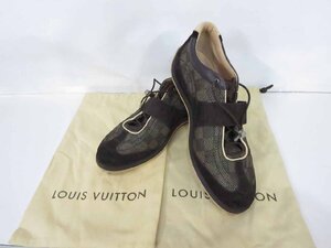 LOUIS VUITTON [ルイ・ヴィトン] ダミエ ジェアン スニーカー UK9 ドライビングシューズ ブラウン系 靴 スエード メンズ /中古品 SG V23.0