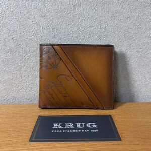 新品同様 定価14.5万円 Berluti MAKORE Drape Wallet ベルルッティ 限定 マコレ ドラペ カリグラフィースクリットレザー財布 ブラウン